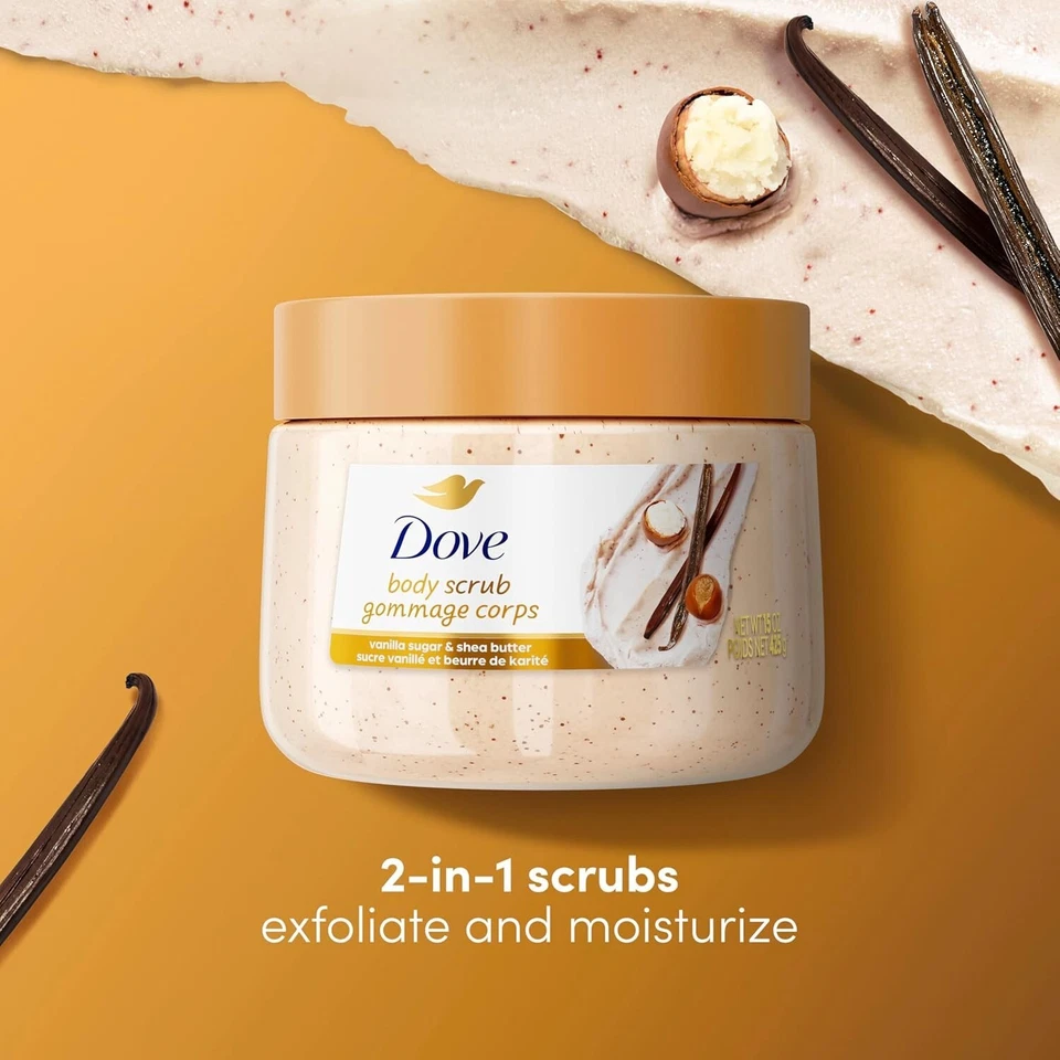Dove Body Scrub, Exfoliate and Nourish Skin, Vanilla 15 Oz - Image 3 of 4
