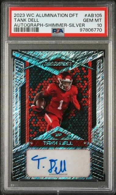 Tank Dell Wild Card Alumination Draft Autographs #AB105 Shimmer-Silver