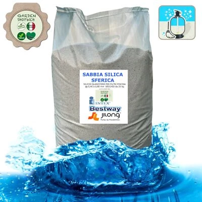 SABBIA SACCO KG25 SILICEA QUARZO PER FILTRO POMPE PISCINA INTEX BESTWAY JILONG