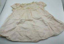 Vintage 1930 vintage toddler Dress Pale Pink with white embroidery -white lace