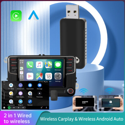 2 in 1 Android Auto Wireless Adapter & Wireless CarPlay Adapter Plug & Play Car