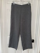 Alfred Dunner Women's Size 10 Pull On Pants Elastic Waist Gray with Black EUC