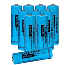 10Pcs Rechargeable AA Batteries ICR 14500 3.7V 800mAh Li-ion For Flashlights 2.40 per gallon