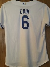 Lorenzo Cain #6 - Kansas City Royals - White Jersey/XL/Button Down/Polyester