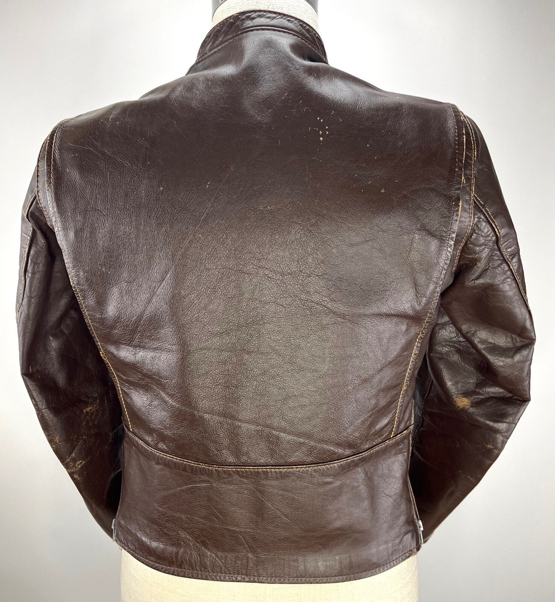 VINTAGE 60'S BROOKS LEATHER CAFE RACER MOTORCYCLE JACKET VINTAGE 60'S BROOKS LEATHER CAFE RACER MOTORCYCLE JACKET