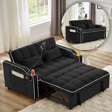 3in1 Sleeper Sofa Couch Bed Velvet Convertible Loveseat Sleeper Pull Out Bed