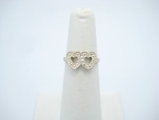 Sterling Silver 8mm Connected Hearts Band Ring Size 5