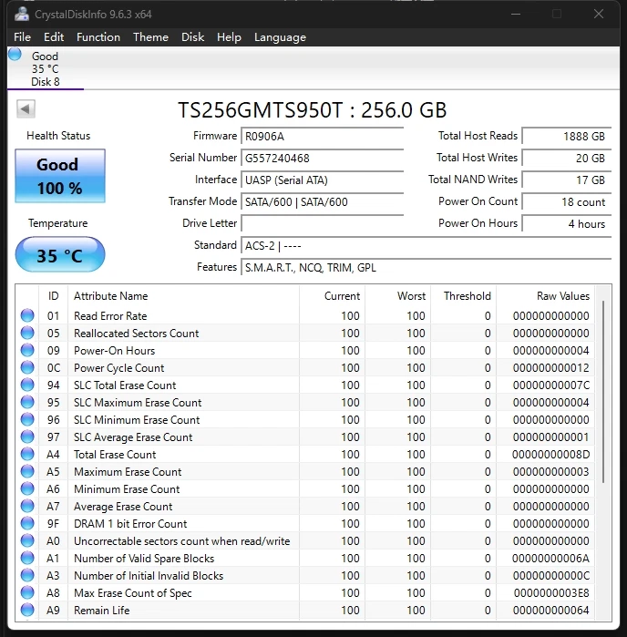 Transcend 256GB M.2 2280 SATA SSD - Image 3 of 3