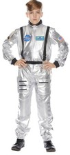 Astronaut Boys Costume NASA Child Silver Space Jumpsuit Underwraps
