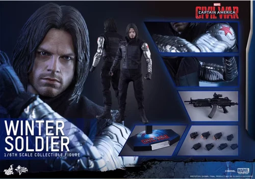 Figura de acción Hot Toys MMS351 1/6 Capitán América - Soldado de invierno de la Guerra Civil 2.0