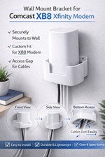 Comcast XB8 Xfinity Modem Wall Mount Bracket Holder White 