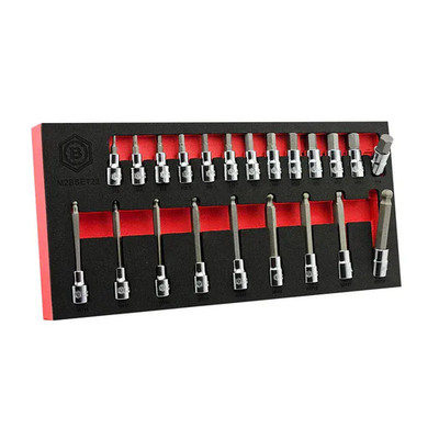 Britool Hallmark 3/8'' Hex & Long Ball-Ended Hex Allen Key Bit Socket Set 3-14mm