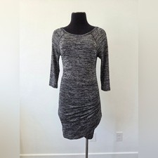 Forever21 Mini Bodycon Dress Black Charcoal Gray Marled Space Dye Casual Small