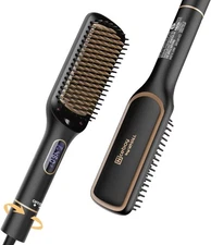 Nicebay Hair Straightener Brush - Black/Gold
