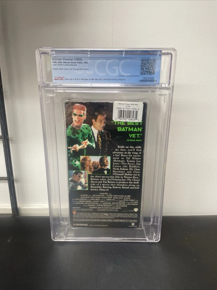 BATMAN FORVER 1995 ~ Sealed VHS ~ Graded CGC 9.2 A+ (1995) - Val Kilmer Foto 3 de 4