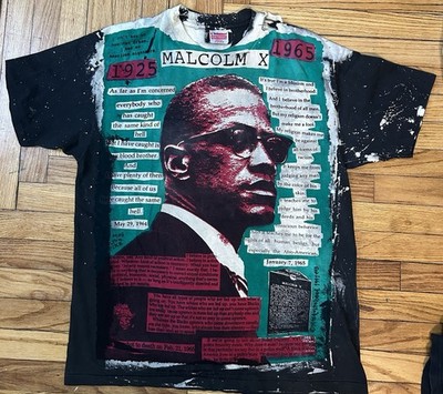 Malcolm X mosquito head shirt Xl 90s vintage Single Stitch Rare | eBay