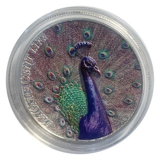 Lucky & Gift Colored Craft “Peacock – Magnificent Life “40mm Big Coin#CL100