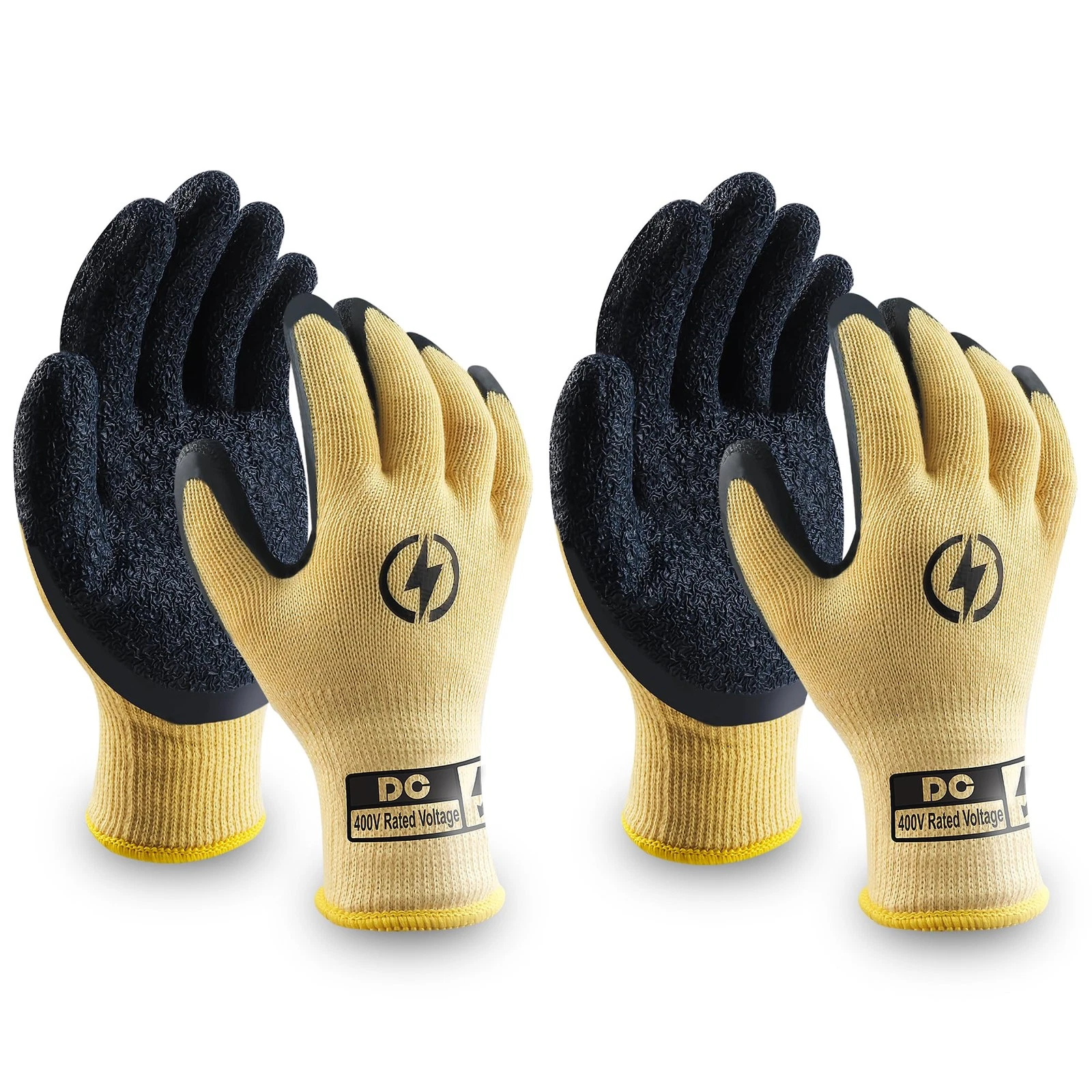 2 Pairs Insulated Electrician Gloves 400V High Voltage Resistant Flame Retard...