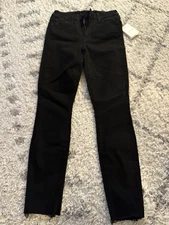 Mother Women’s The Looker Ankle Fray Jeans Not Guilty Black Wash 25