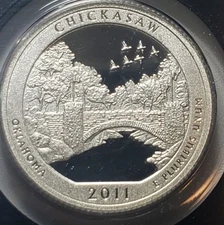 2011-S Gem Proof  Silver CICKASAW ATB Quarter