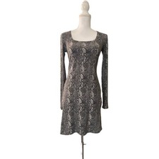 Mudd Gray Snakeskin Body Con Animal Print Long Sleeve Mini Small Dress