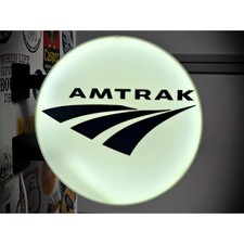 AMTRAK ~ 2-Sided Round Lightbox