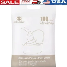 Disposable Potty Liners 100 Count Universal Fit Potty Training Portable Toilets