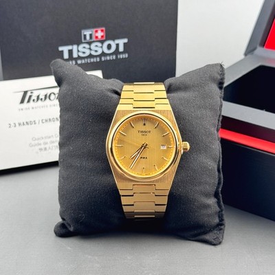 Tissot PRX 40mm Quartz Gold Dial Stainless Steel Men's Watch T137.410.33.021.00