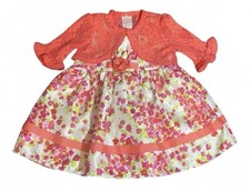 *Youngland Baby-Baby Girl Size 6-9m Pink Floral Dress Sleeveless  w/Bolero