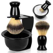 Mens Shaving Brush and Bowl Set, 3 in 1 Shaving Brush Set for Men with Shave Bru