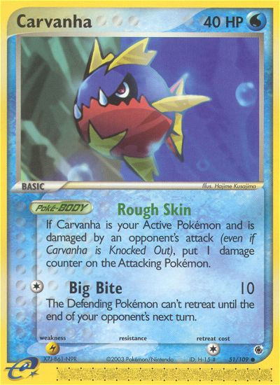 CARVANHA POKEMON RUBY & SAPPHIRE 51/109 COMMON