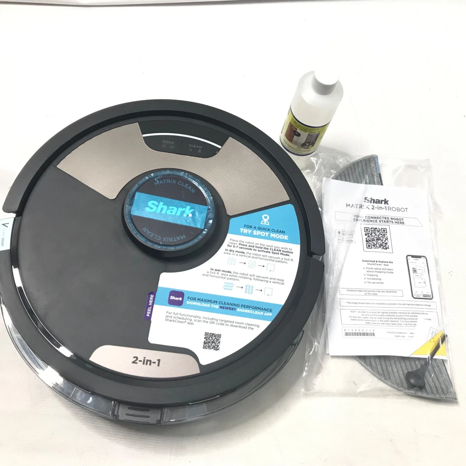 Shark Matrix Clean 2-in-1 Robot Vacuum & Mop ROBOT ONLY With Parts UR26503CUS X3