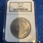 1884 O Morgan Silver Dollar NGC MS63