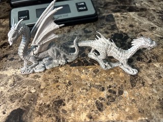 Lot Of 2 Vintage Grenadier Dragons. Dungeons And Dragons. Pewter 1980s
