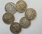 Lot of 6 Walking Liberty Half Dollars 90%