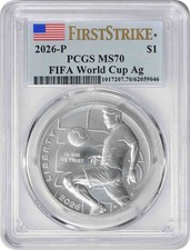 2026-P FIFA World Cup™ Commemorative Silver Dollar MS70 First Strike PCGS