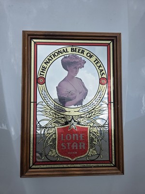 Lone Star Beer ''The National Beer of Texas'' Framed Breweriana Mirror