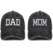 Mom and Dad Hats Fathers Day Dad Mom Gifts Hat Embroidered Adjustable Basebal...