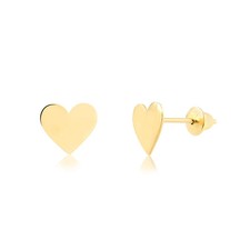 14k Yellow Gold Shaped Heart for Children Earring