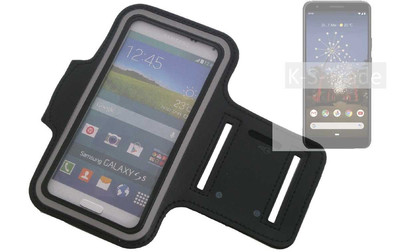 Jogging Armband für Google Pixel 3a Schwarz Sport Laufarmband Neopren