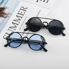 Steampunk Round Sunglasses UV400 Colored Lens Gothic Retro Men Women Glasses