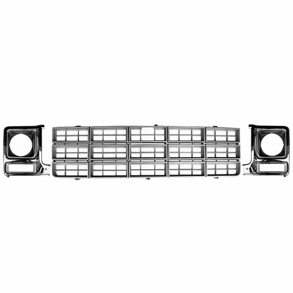 Fits 1979-1980 Chevrolet C/K Series Pickup New Front Grille Headlight Bezels 3PC Foto 2 de 4