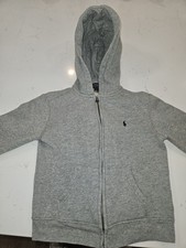 Polo Ralph Lauren boys' full-zip hoodie in heather gray,pony logo. Kids size 7