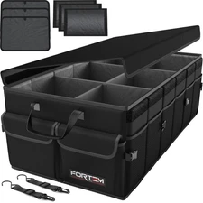 Car Trunk Organizer - Collapsible SUV Storage 85L Non-Slip Foldable