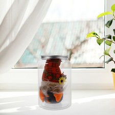  Small Plastic Jars with Lids Gallon Bathroom Storage Container Clear