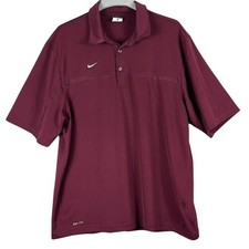 Nike Dri-Fit Short Sleeve Polo Shirt Mens Size XL Maroon Golf Athletic Casual