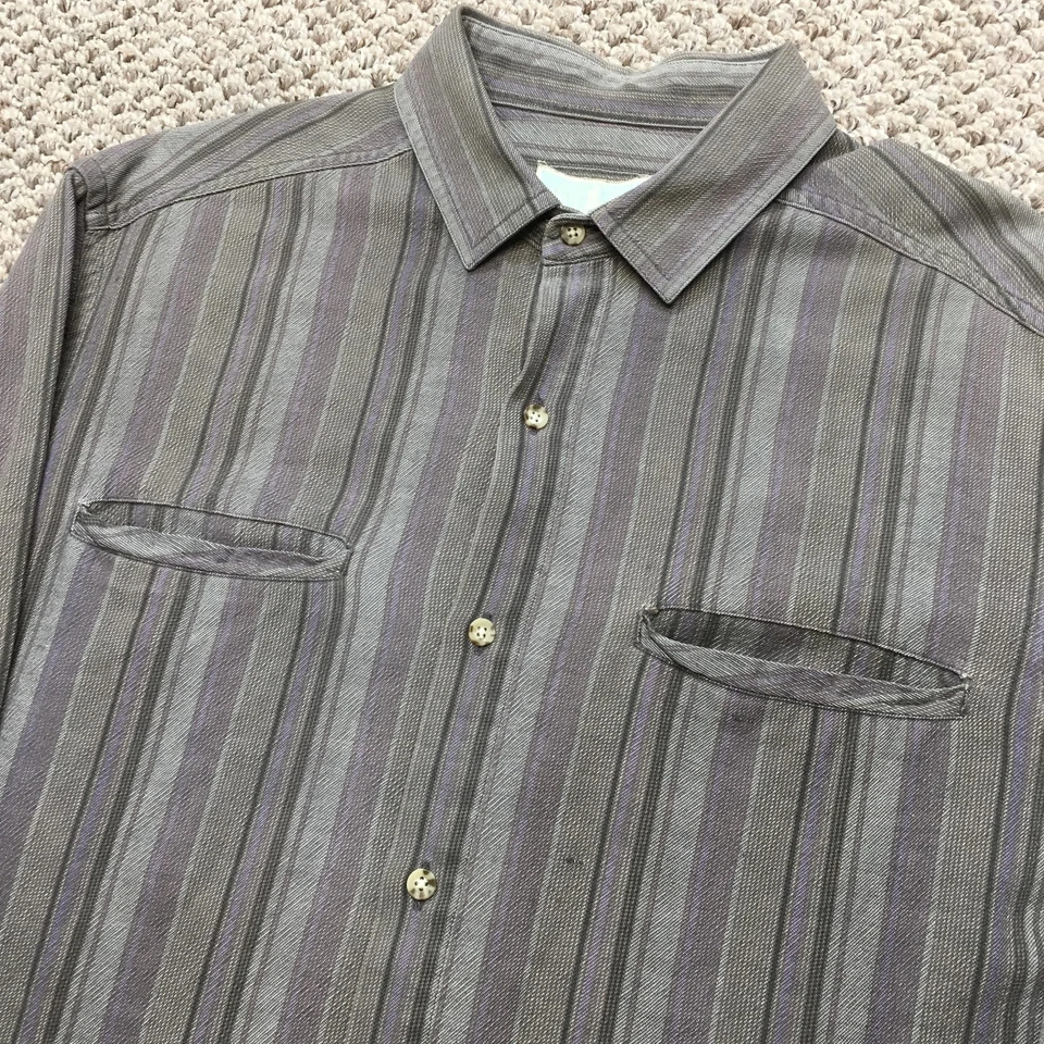 Vintage North Face Shirt Mens Medium Stripe Button Up Long Sleeve 90s - Image 2 of 4
