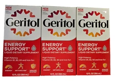 Geritol LIQUID High Potency Vitamin & Iron Liquid 12oz ( 3 pack ) -- NEW LOOK !