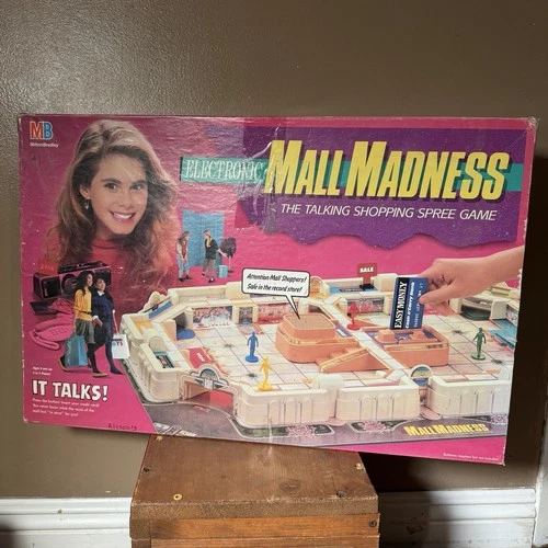 Vintage 1989 Milton Bradley Mall Madness Electronic Talking Shopping Board Game