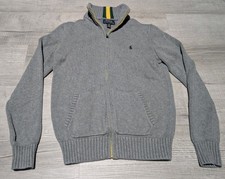 Polo Ralph Lauren Sweater Boys L 14/16 Half Zip Mock Neck Knit Pony Logo Gray